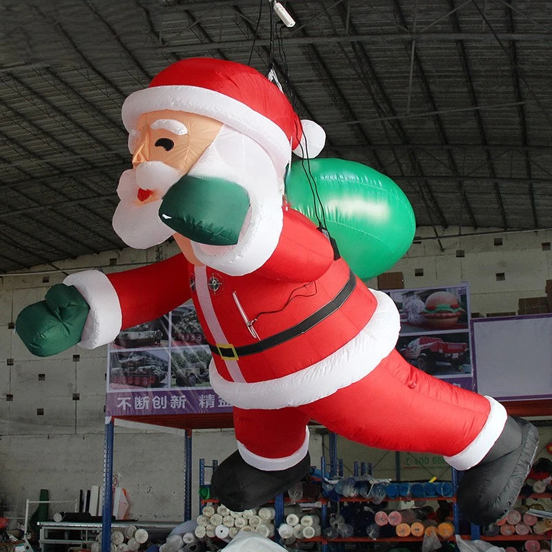 Santa Claus 3m Inflatable Climbing High Cartoon Advertising Father Christmas for Outdoor Building Decoration