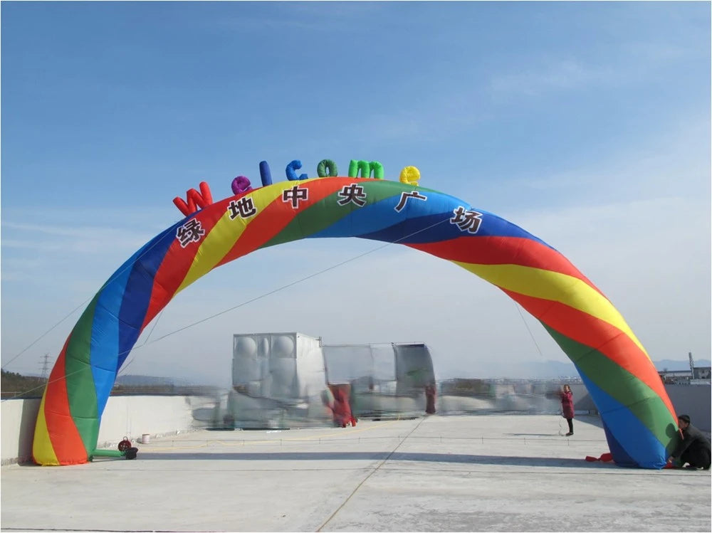entrance rental Colorful round rainbow inflatable arch for event