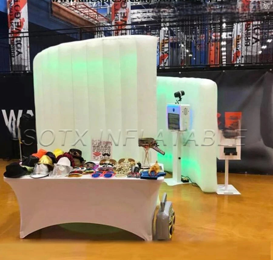 Tent with Latest passion 2.4m H Led Curve Wall Portable Inflatable Spiral Photo Backdrop Spiral Office Divider