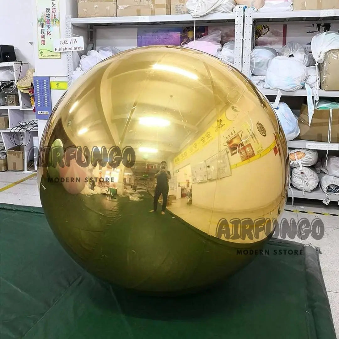 PVC inflatable reflective ball/golden Christmas mirror ball/inflatable ball mirror balloon cheap colorful