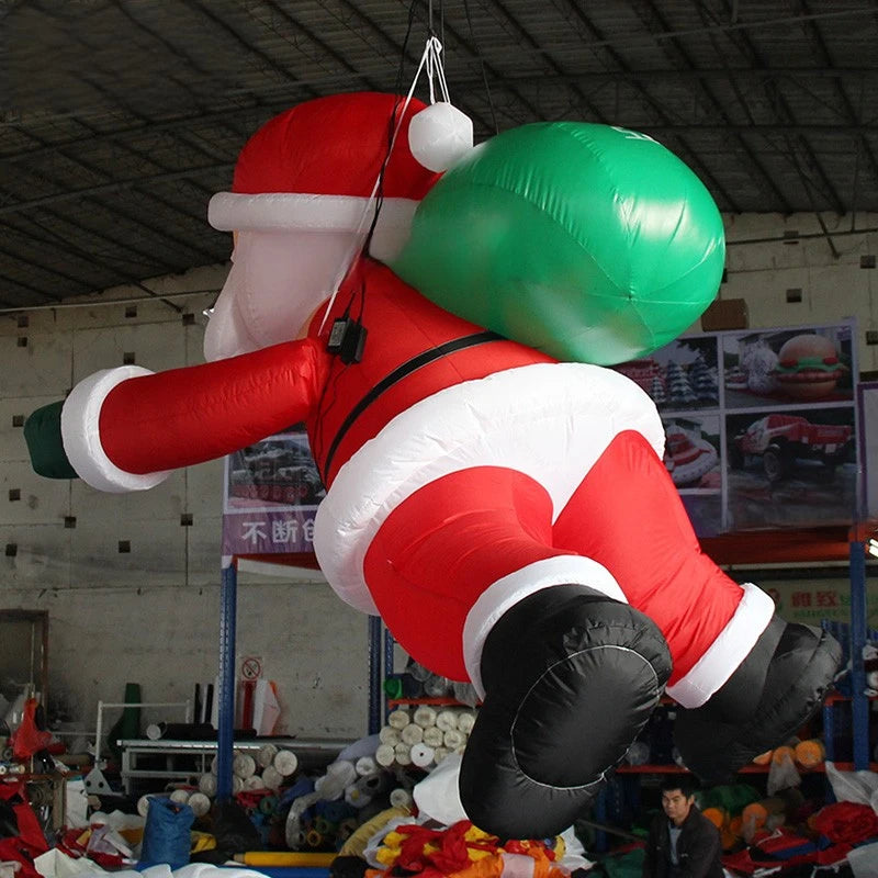 Santa Claus 3m Inflatable Climbing High Cartoon Advertising Father Christmas for Outdoor Building Decoration