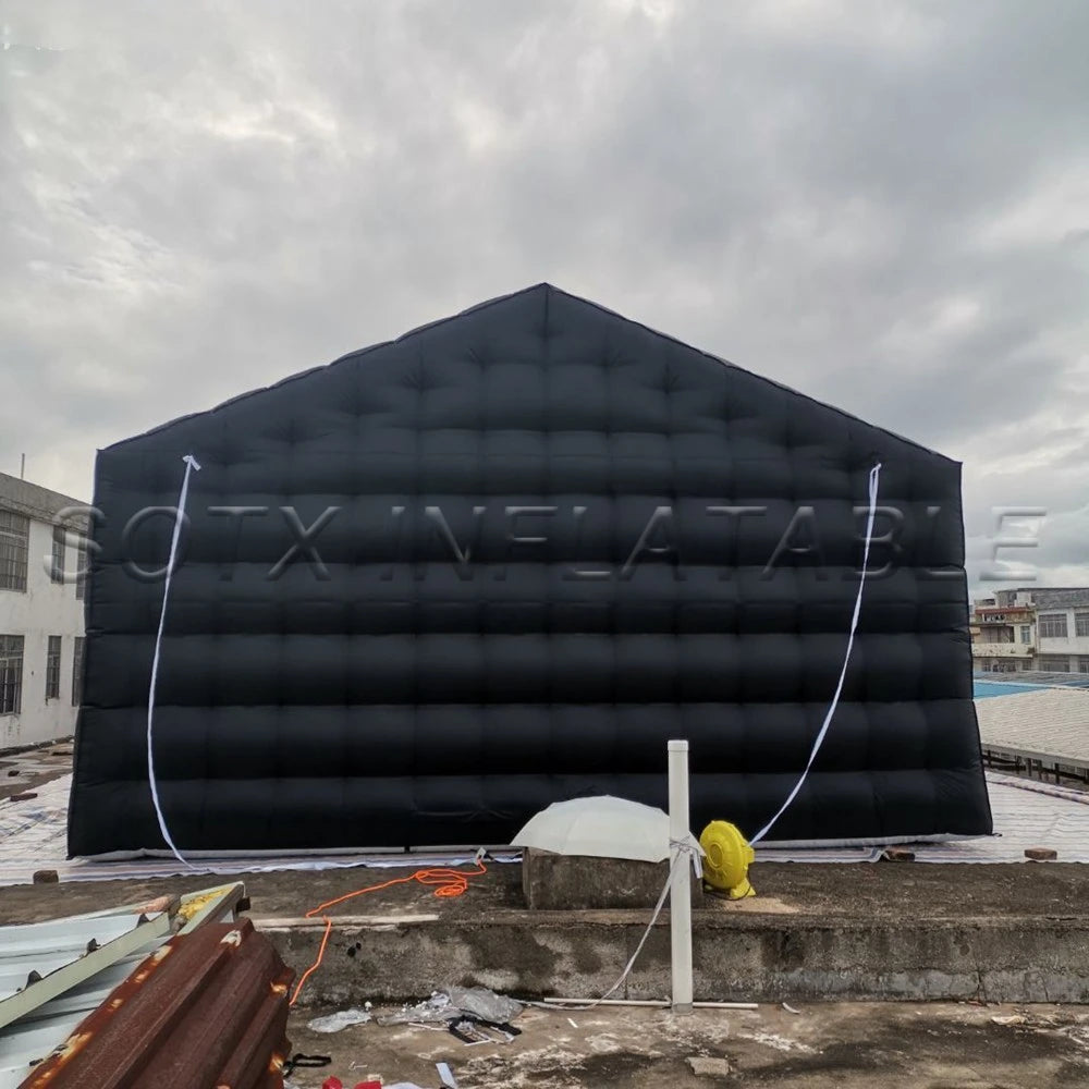 Party Tent for Event 5.5mLx5.5mWx3.6mH Commercial Black Portable Disco Mobile Night Club Tent Inflatable Cube