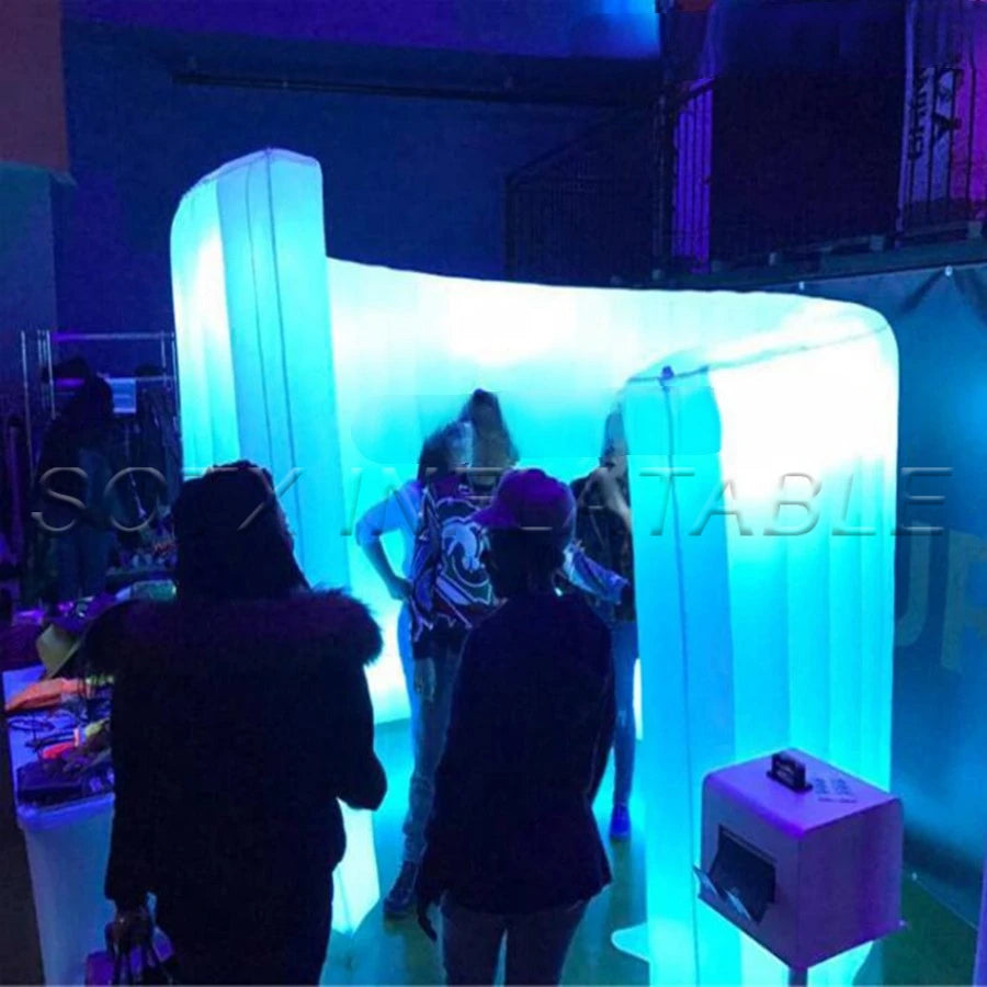 Tent with Latest passion 2.4m H Led Curve Wall Portable Inflatable Spiral Photo Backdrop Spiral Office Divider