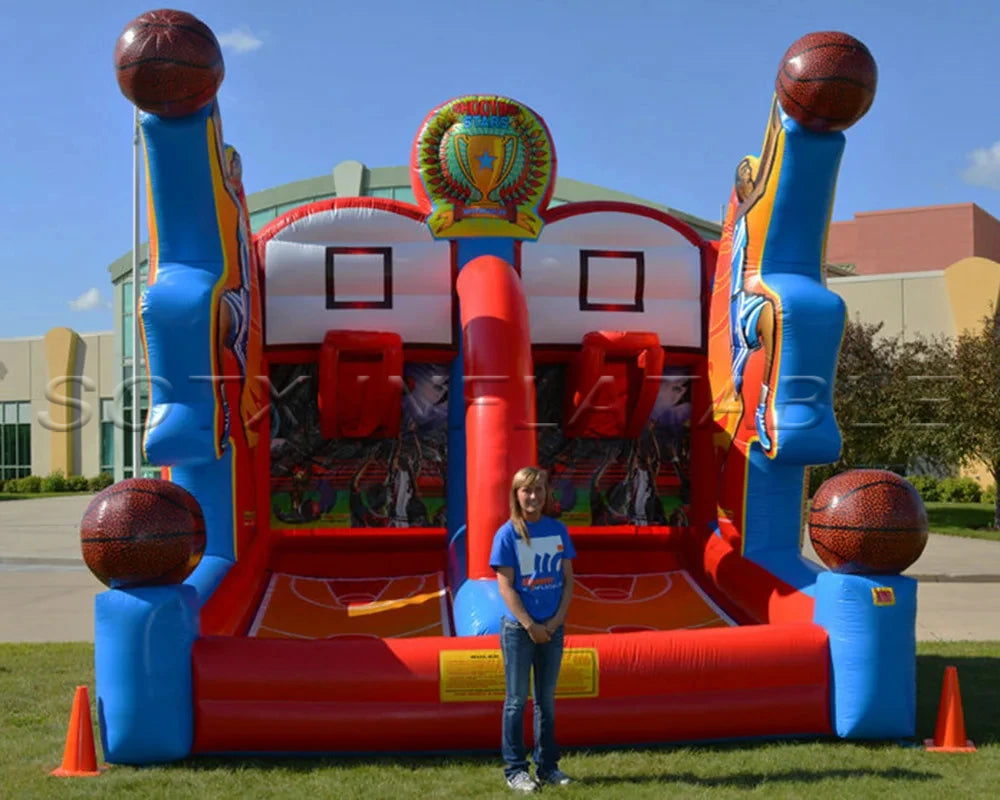 shoot game for sale Promotion 2 players inflatable basketball hoop double for adult manufacturer good inflatable basketball