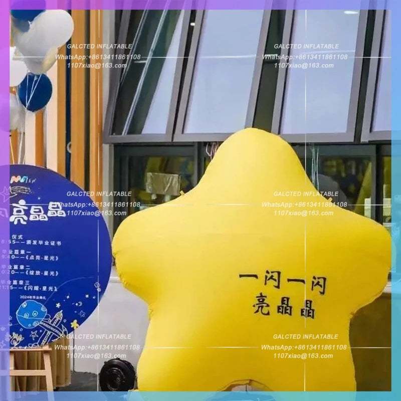 inflatable star yellow cartoon star Night for music club party scence decoration