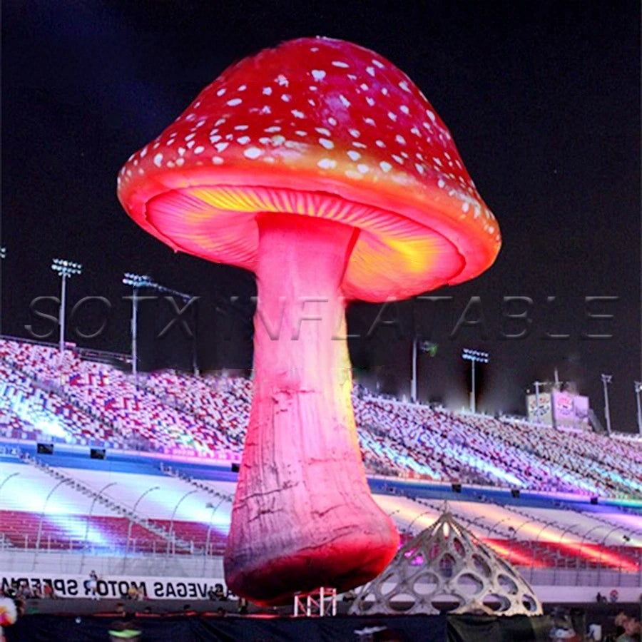 Event Decorations Giant Inflatable Mushroom Replica Model with Led Lights for Wedding or