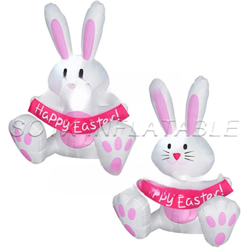 Events and Party Big balloon inflatable sitting bugs holding an banner Happy Easter for