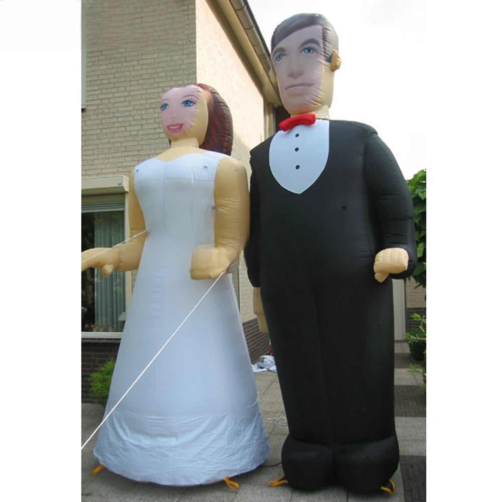 Holand inflatable Newest 3.6m bride and groom wedding couple married figure balloon for outdoor decoration