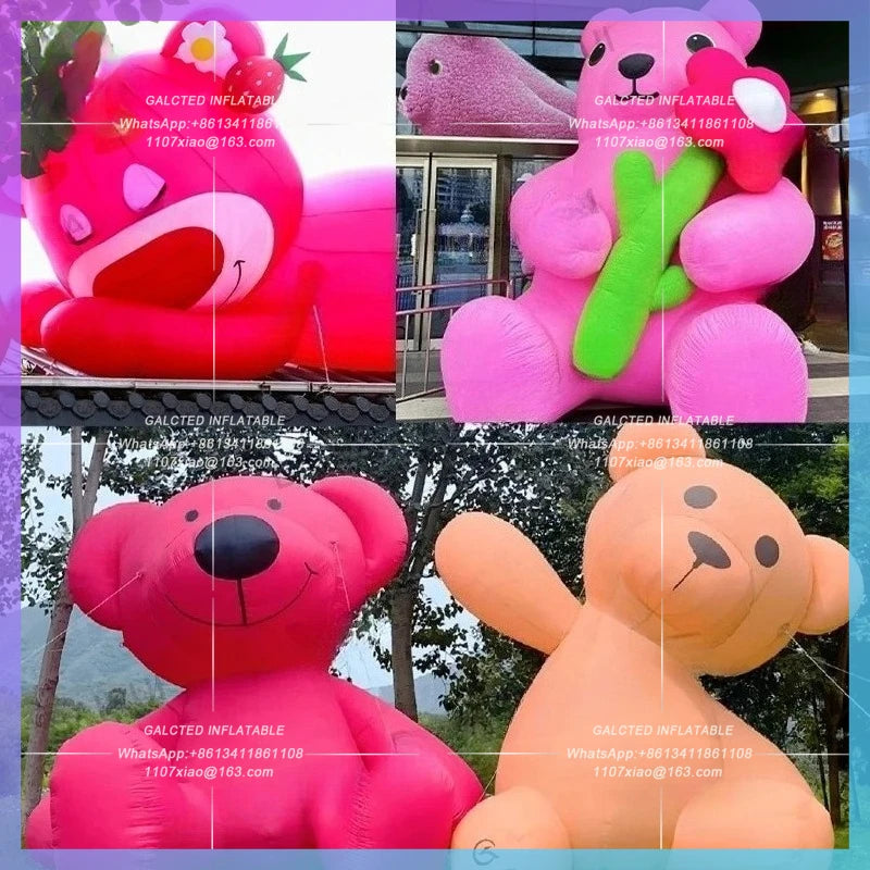 inflatable bear cartoon balloon doll Red cute valentine's Day gift strawberry doll