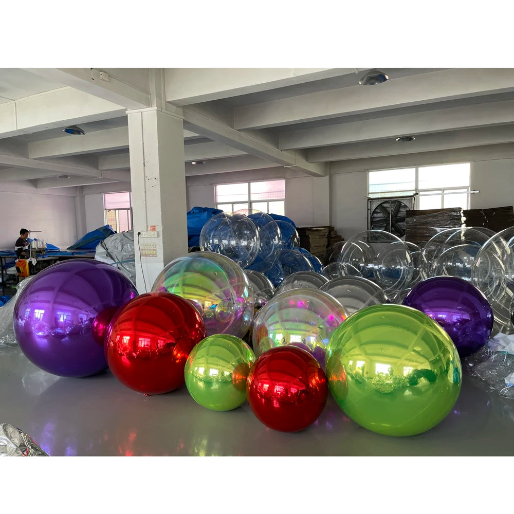 Hot Sales Giant Chrome Plated Inflatable Mirror Ball Reflective Mirror Sphere Disco Balloon For Christmas Party Decoration