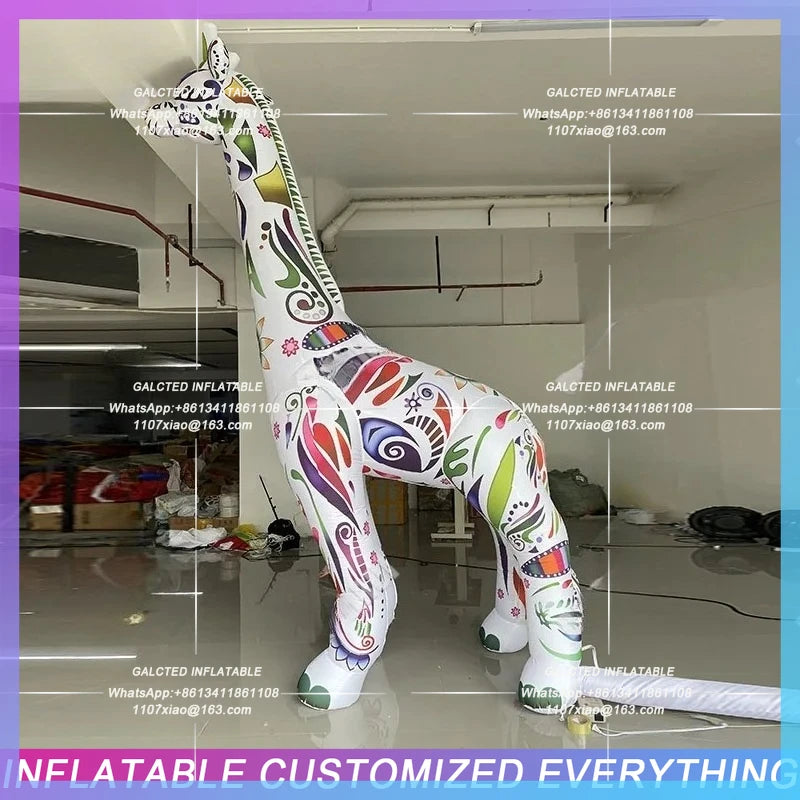 Graffiti Giraffe Model DIY ethnic Giant inflatable cartoon pattern landscape tourism activities lighting advertising props