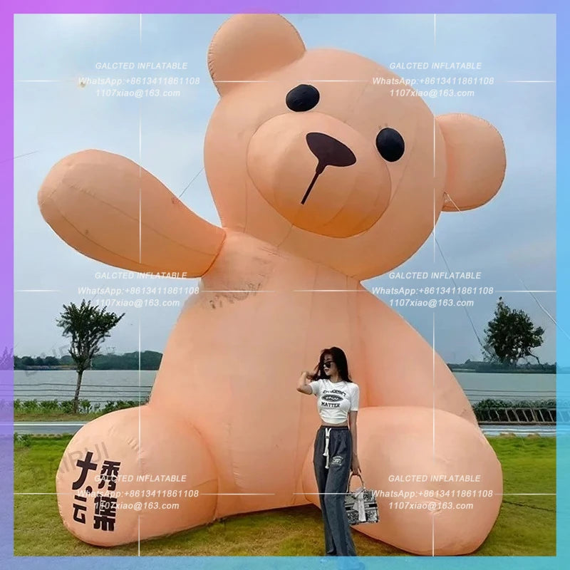 inflatable bear cartoon balloon doll Red cute valentine's Day gift strawberry doll