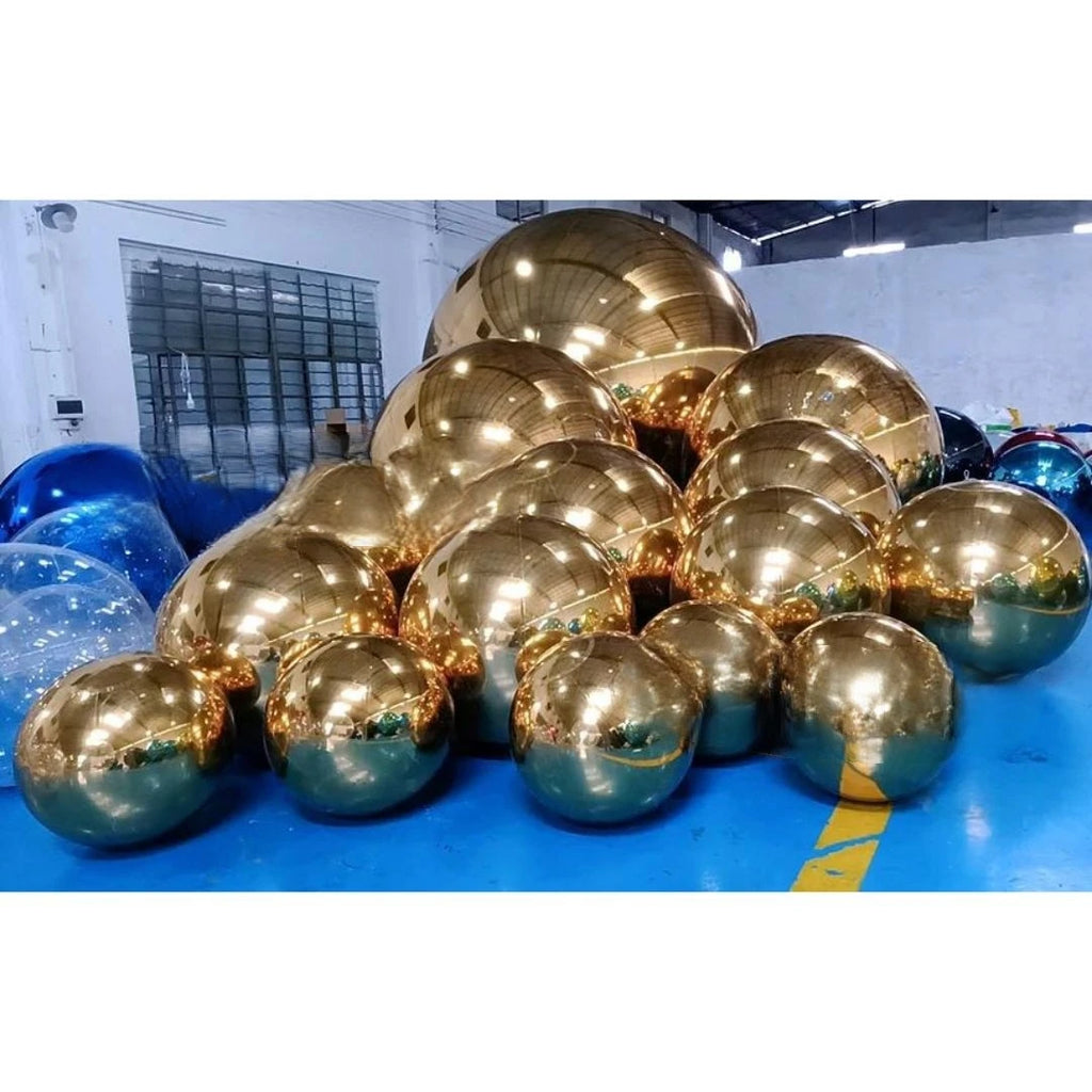 PVC inflatable reflective ball/golden Christmas mirror ball/inflatable ball mirror balloon cheap colorful
