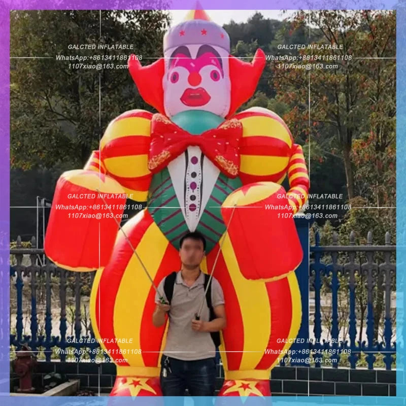 Inflatable Air Model for Playground 3.5M Cartoon Clown DIY Walking Dance Performance Props Festival Supermarket Circus Puppet