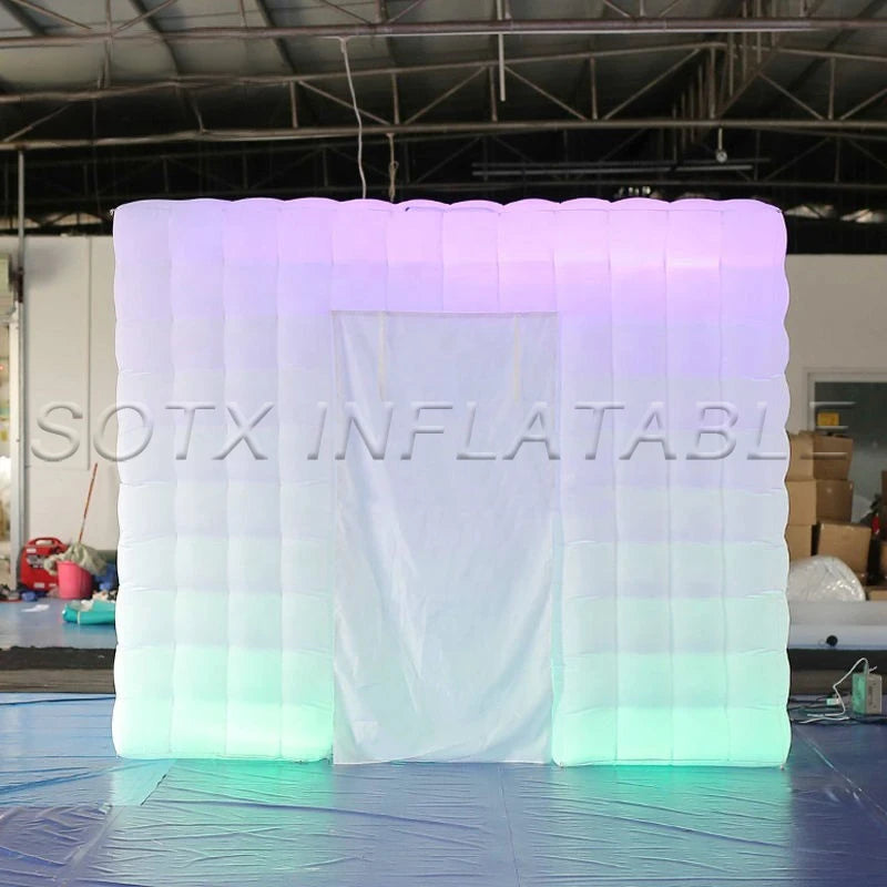 Wedding Party Events 3x2.5m Inflatable Photo Booth Lighting Tent Giant Inflatable Photo Boot Enclosure with Air Blower for