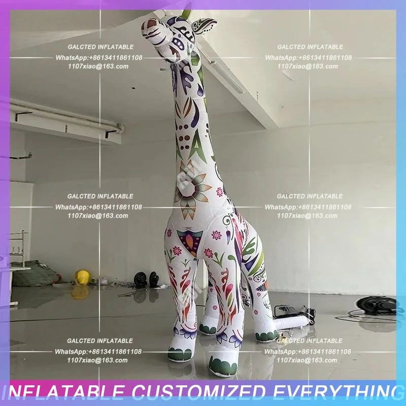 Graffiti Giraffe Model DIY ethnic Giant inflatable cartoon pattern landscape tourism activities lighting advertising props