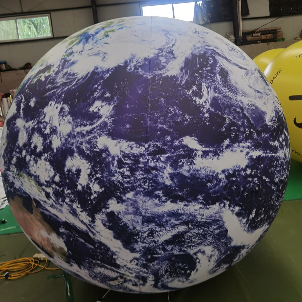 Oxford Pvc Giant Inflatable Earth Globe Balloon With Led Lighting Planet Big World Earth Map Ball For Event Decoration