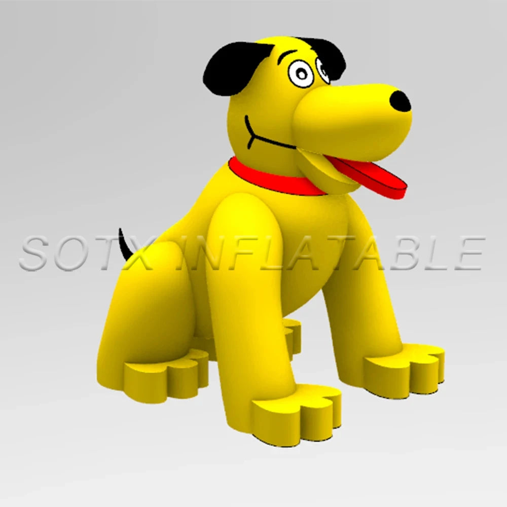 Hospitals advertising Custom giant inflatable dog/ large cartoon cute inflatable puppy dog model with blower for Pet Shops and