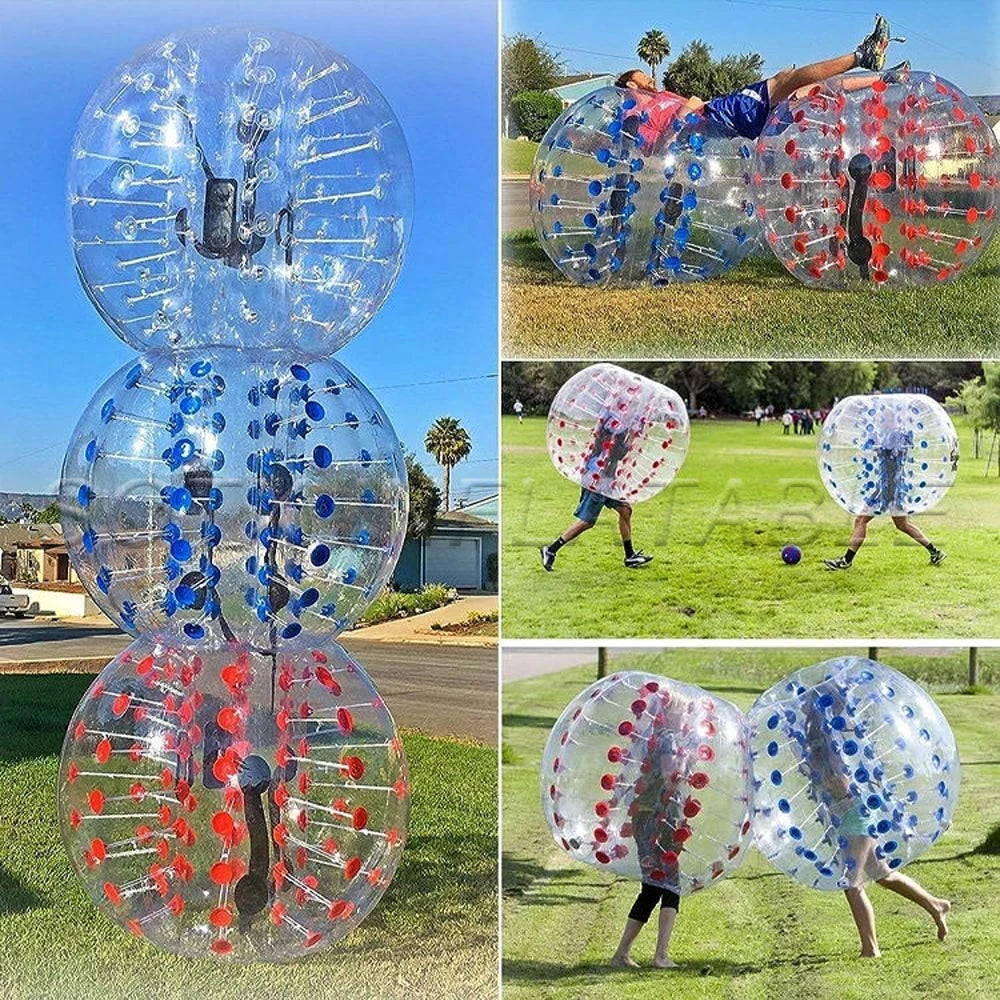 Ball Suit For Outdoor Hot Selling Adult Tpu PVC Inflatable Bumper Bubble Ball With Red Green Blue Dots Football Soccer Body Zorb