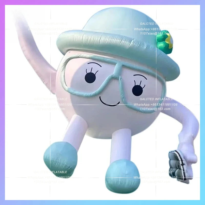 wears the hat glasses the enterprise The inflatable ball-shaped puppet air mold mascot annual meeting venue on-site planning