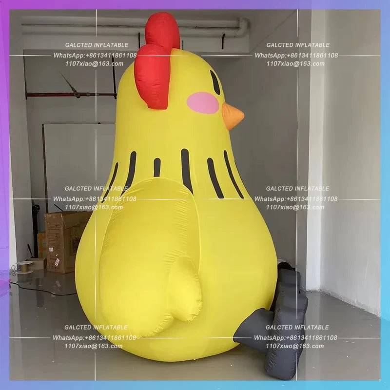 Chinese zodiac mascot annual Inflatable cartoon yellow chicken model custom IP meeting market lighting decoration