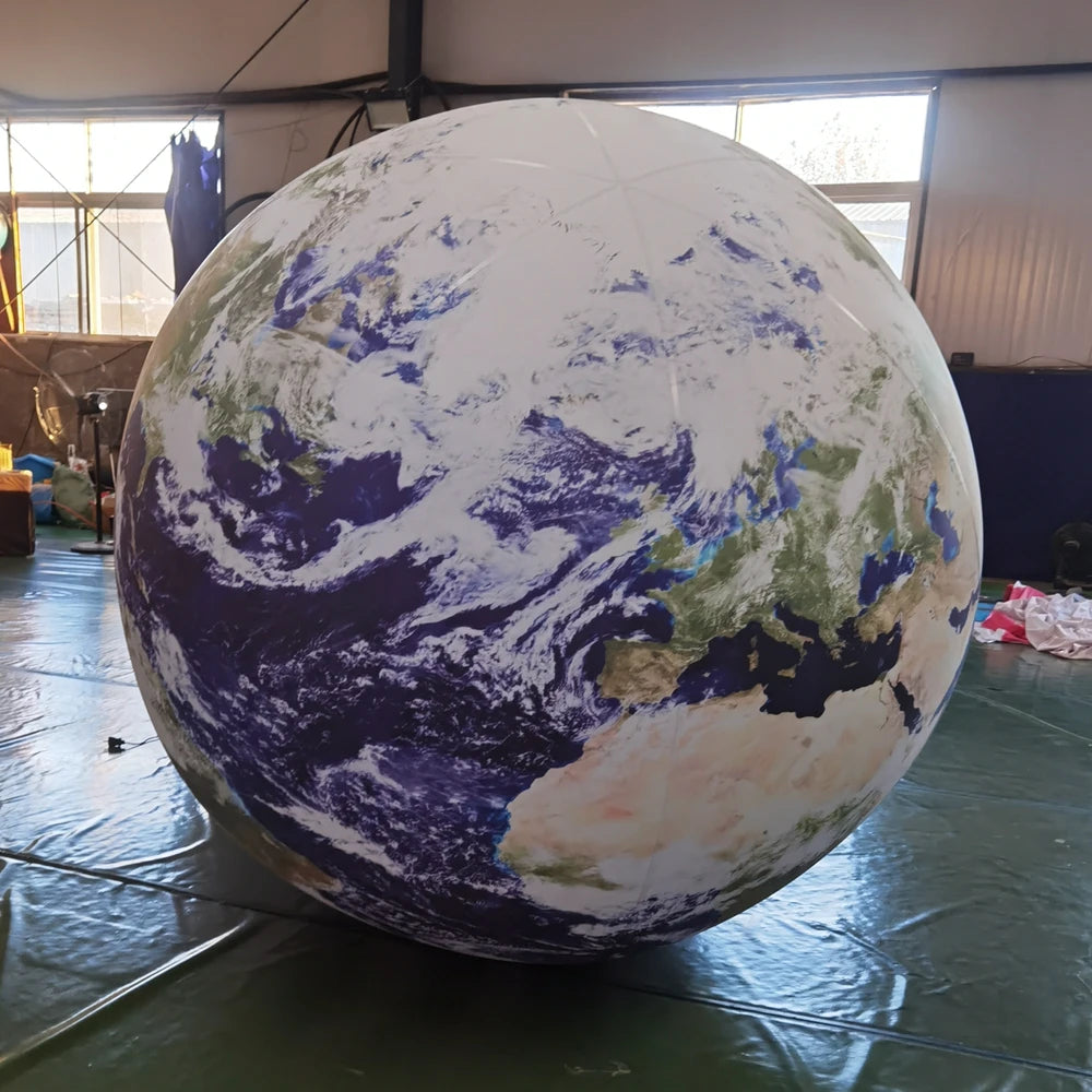 Oxford Pvc Giant Inflatable Earth Globe Balloon With Led Lighting Planet Big World Earth Map Ball For Event Decoration