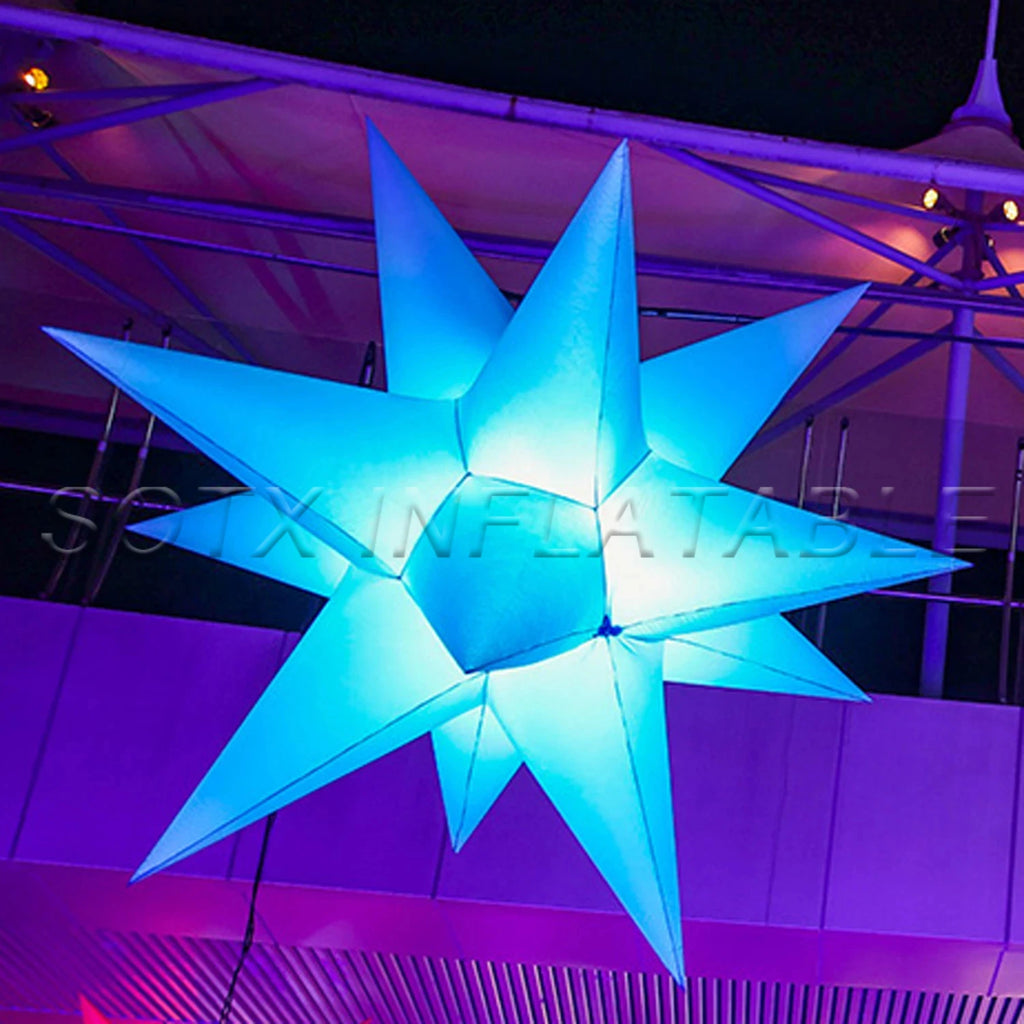 Inflatable Star Balloon 2024 Fascinating Christmas Inflatable Star With Led Light Nightclub Outdoor Festival Decoration Hanging
