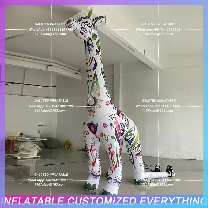 Graffiti Giraffe Model DIY ethnic Giant inflatable cartoon pattern landscape tourism activities lighting advertising props
