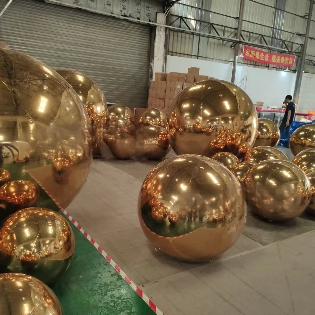 PVC inflatable reflective ball/golden Christmas mirror ball/inflatable ball mirror balloon cheap colorful