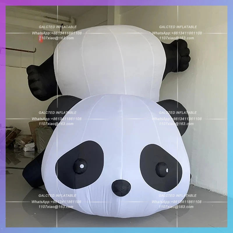 National Treasure City landmark Giant inflatable panda model China zoo playground atrium lighting decoration props