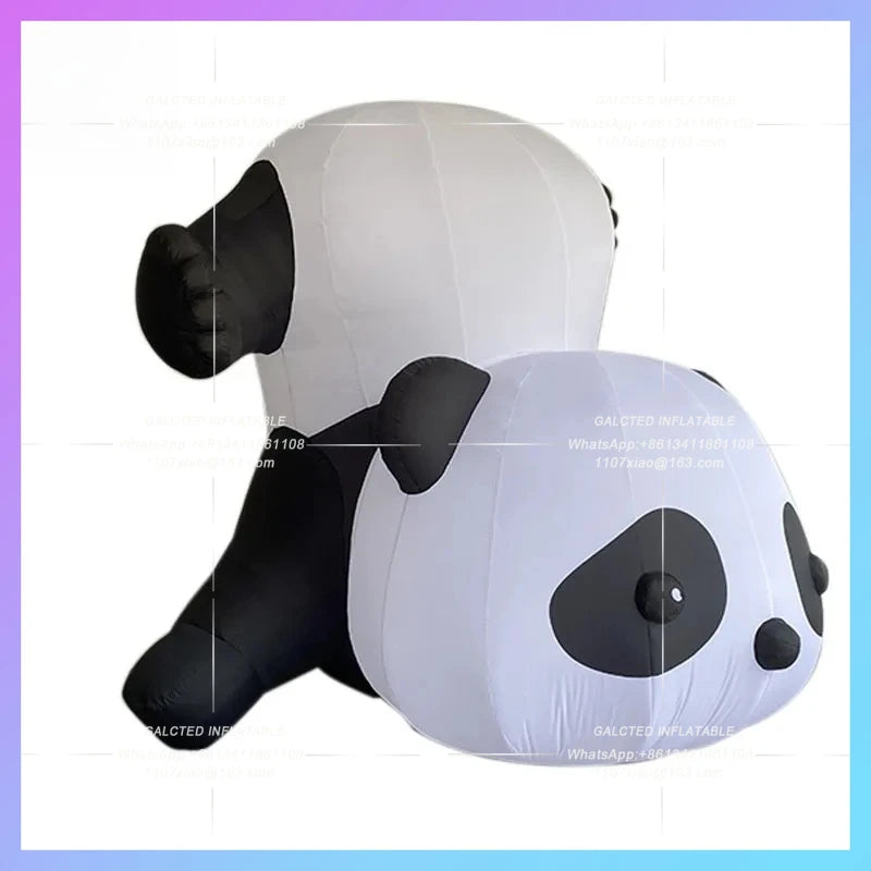 National Treasure City landmark Giant inflatable panda model China zoo playground atrium lighting decoration props
