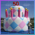 Anniversary Giant Inflatable Birthday Cake with Cherry Pink Inflatable Cake Model for Party Decoration Customization