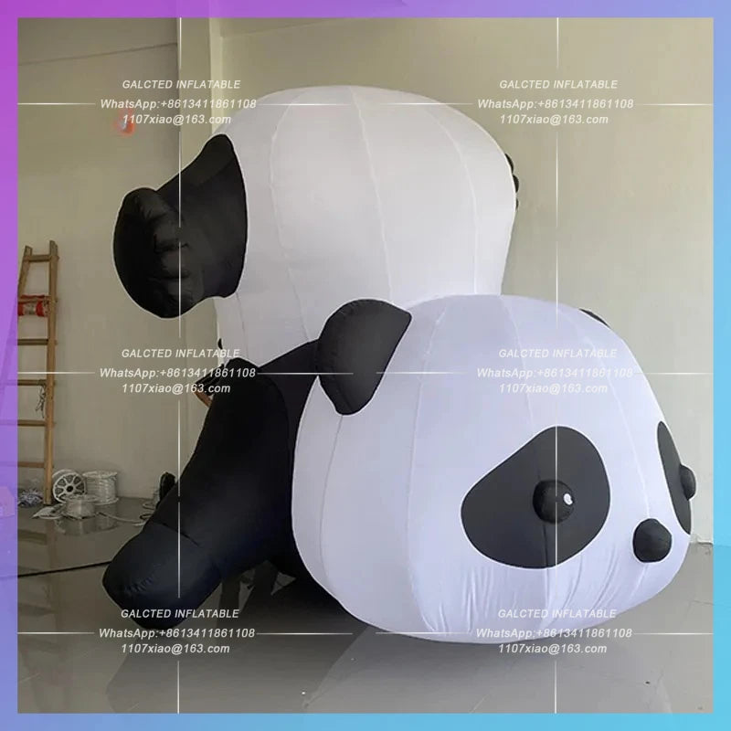 National Treasure City landmark Giant inflatable panda model China zoo playground atrium lighting decoration props