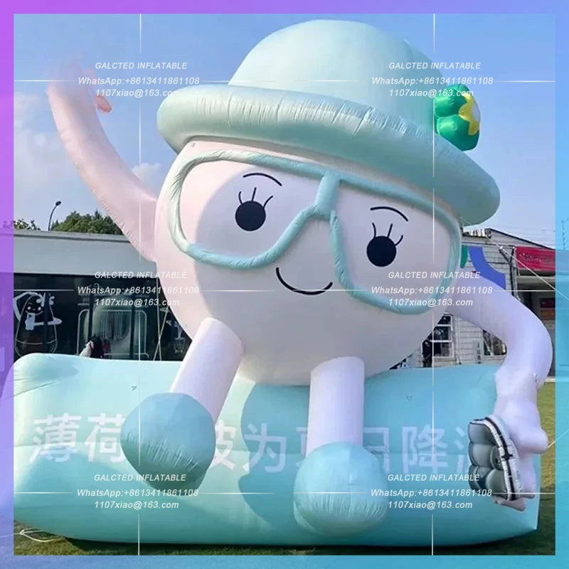 wears the hat glasses the enterprise The inflatable ball-shaped puppet air mold mascot annual meeting venue on-site planning