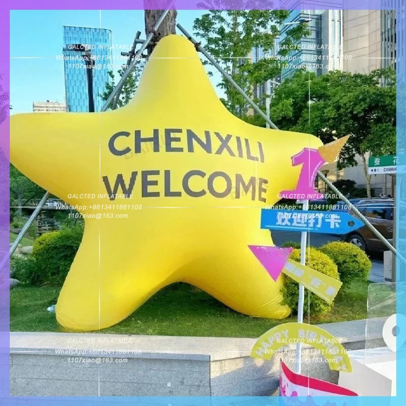 inflatable star yellow cartoon star Night for music club party scence decoration
