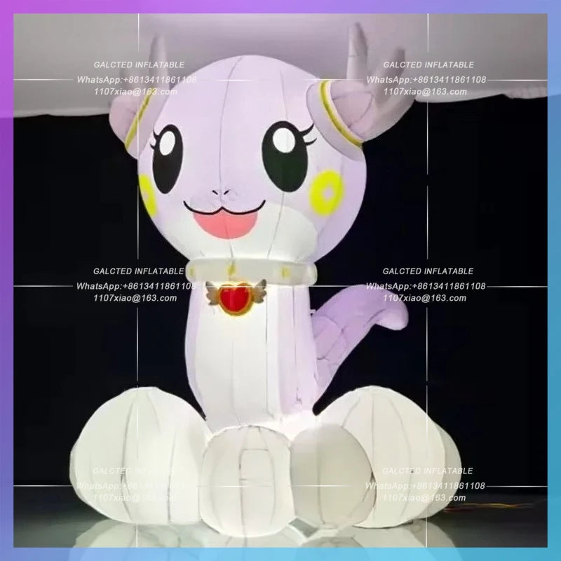 Inflatable snake show Decoration 2025 New Year Mascot Cartoon Snake With Led Night