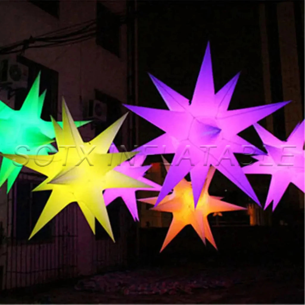 Inflatable Star Balloon 2024 Fascinating Christmas Inflatable Star With Led Light Nightclub Outdoor Festival Decoration Hanging