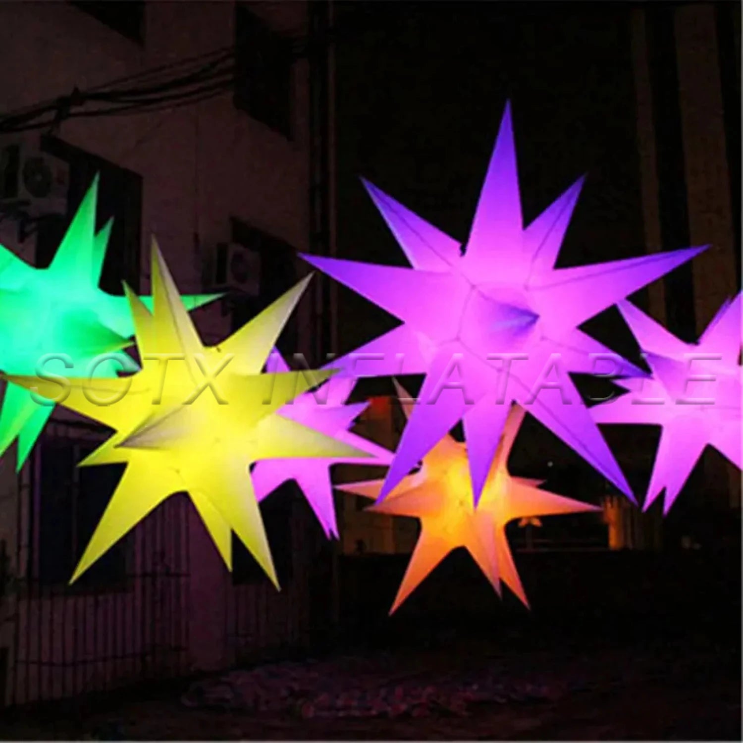 Inflatable Star Balloon 2024 Fascinating Christmas Inflatable Star With Led Light Nightclub Outdoor Festival Decoration Hanging