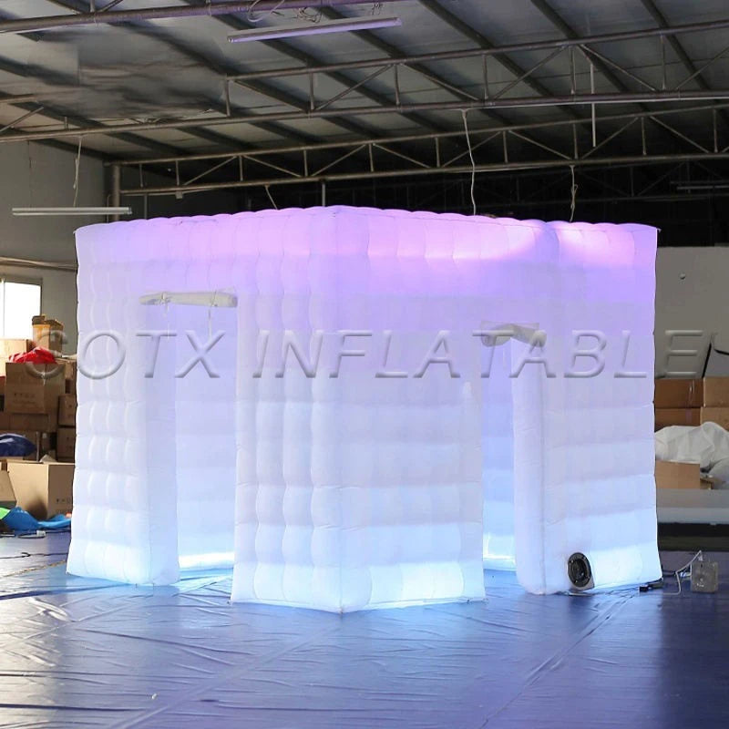 Wedding Party Events 3x2.5m Inflatable Photo Booth Lighting Tent Giant Inflatable Photo Boot Enclosure with Air Blower for