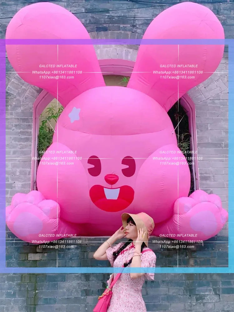 Public Art exhibition Ken Lee Inflatable Pink Rabbit Qiao Qiao Rabbit Love More outdoor art installation