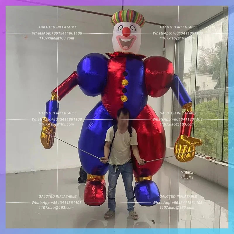 Inflatable Air Model for Playground 3.5M Cartoon Clown DIY Walking Dance Performance Props Festival Supermarket Circus Puppet