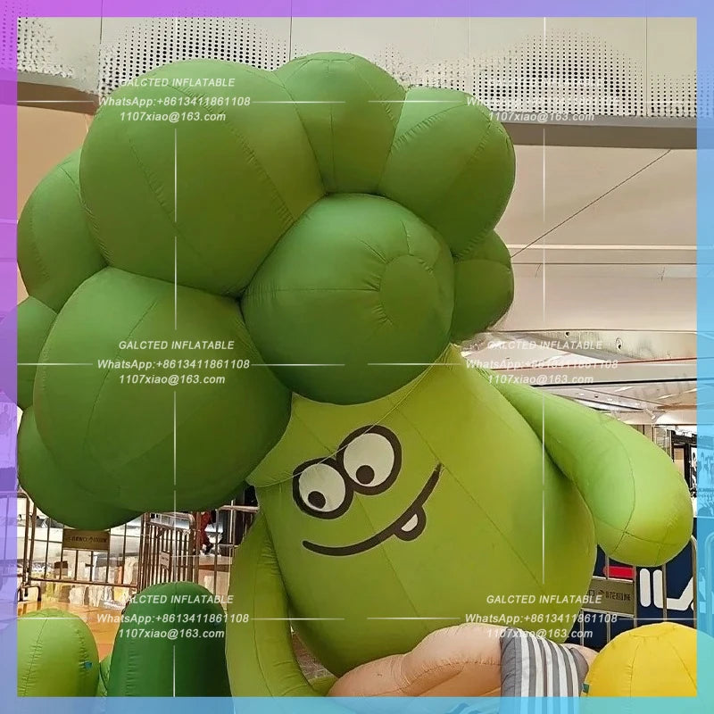 vegetable green fruit guitar Cartoon inflatable broccoli  player mall music festive advertising decoration