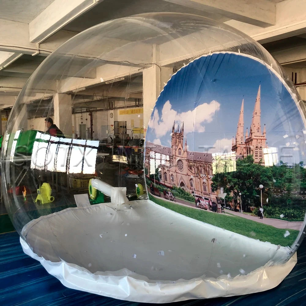 3m Transparent Inflatable Christmas Snow Globe Clear Showcase Dome Camping Bubble Tent Balloon Party Photo Booth For Sale
