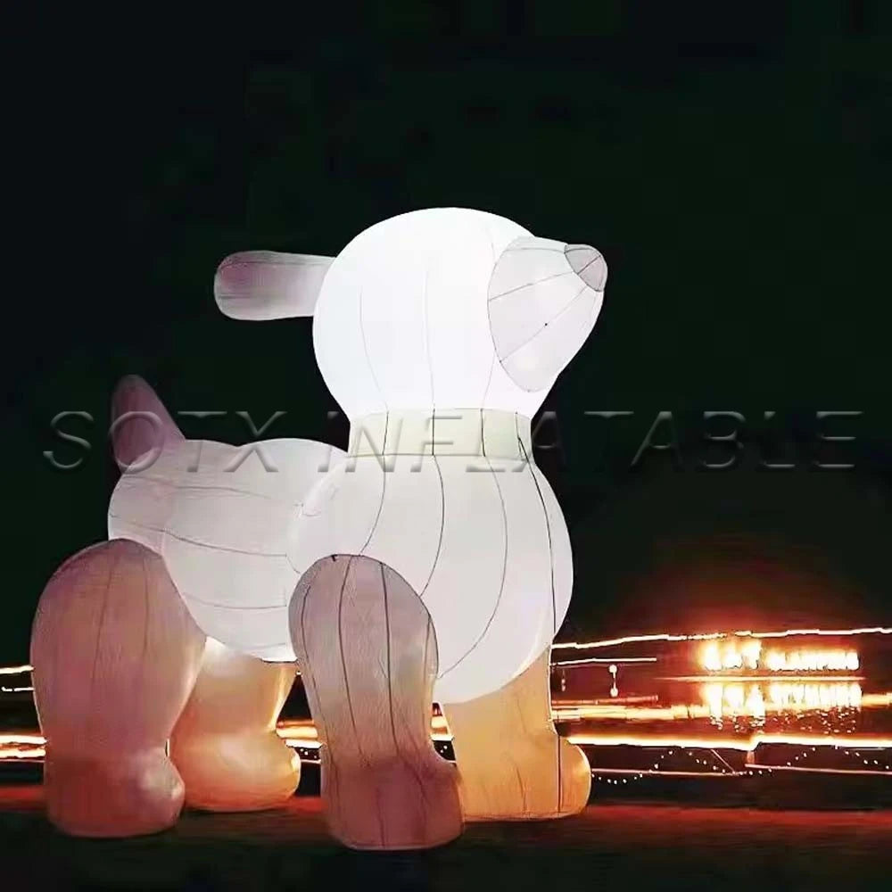 Model For Advertising Customized Giant Inflatable Dog Anima Large White Animal Cartoon Inflatable Puppy Dog