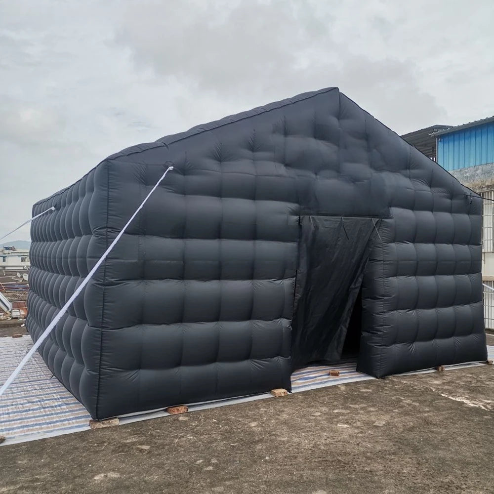 Party Tent for Event 5.5mLx5.5mWx3.6mH Commercial Black Portable Disco Mobile Night Club Tent Inflatable Cube