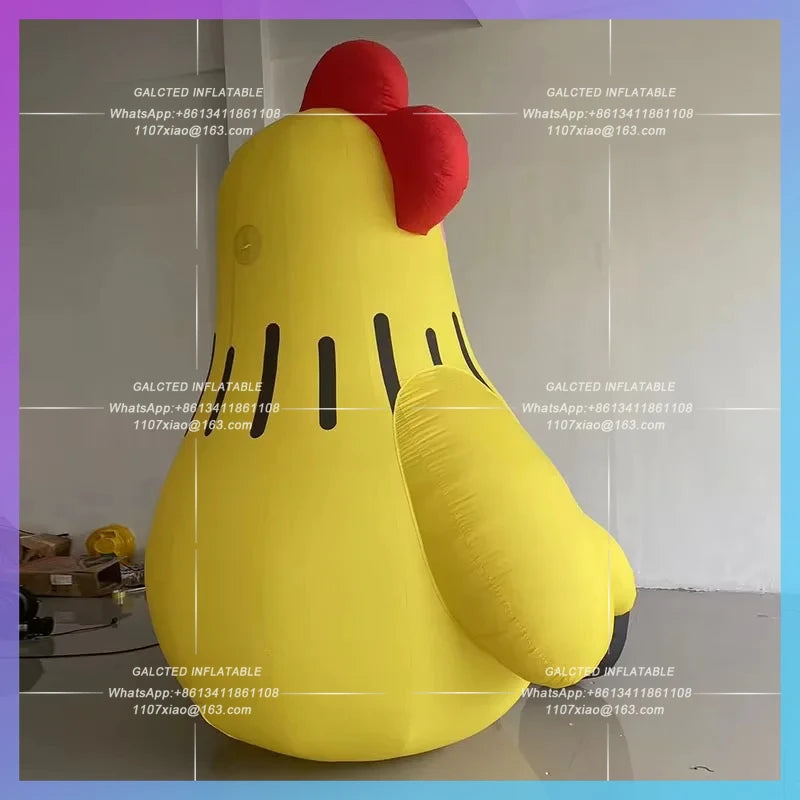 Chinese zodiac mascot annual Inflatable cartoon yellow chicken model custom IP meeting market lighting decoration