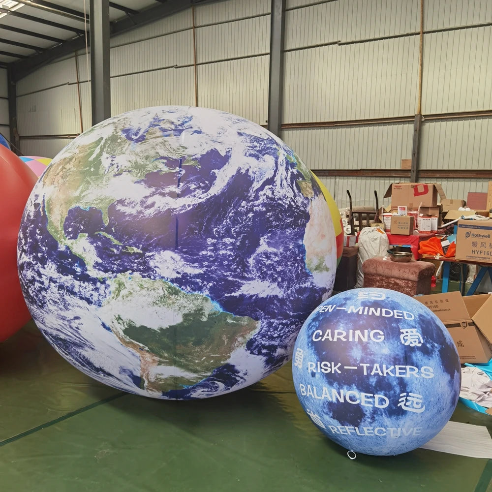 Oxford Pvc Giant Inflatable Earth Globe Balloon With Led Lighting Planet Big World Earth Map Ball For Event Decoration