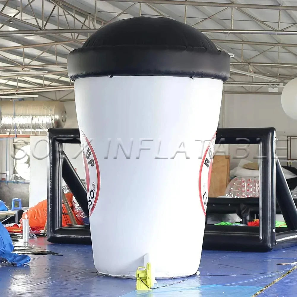 Business Store Party 3.6mH Giant Inflatable Coffee Cup Outdoor Inflatable Coffee Cup Cartoon Model for Advertising Event