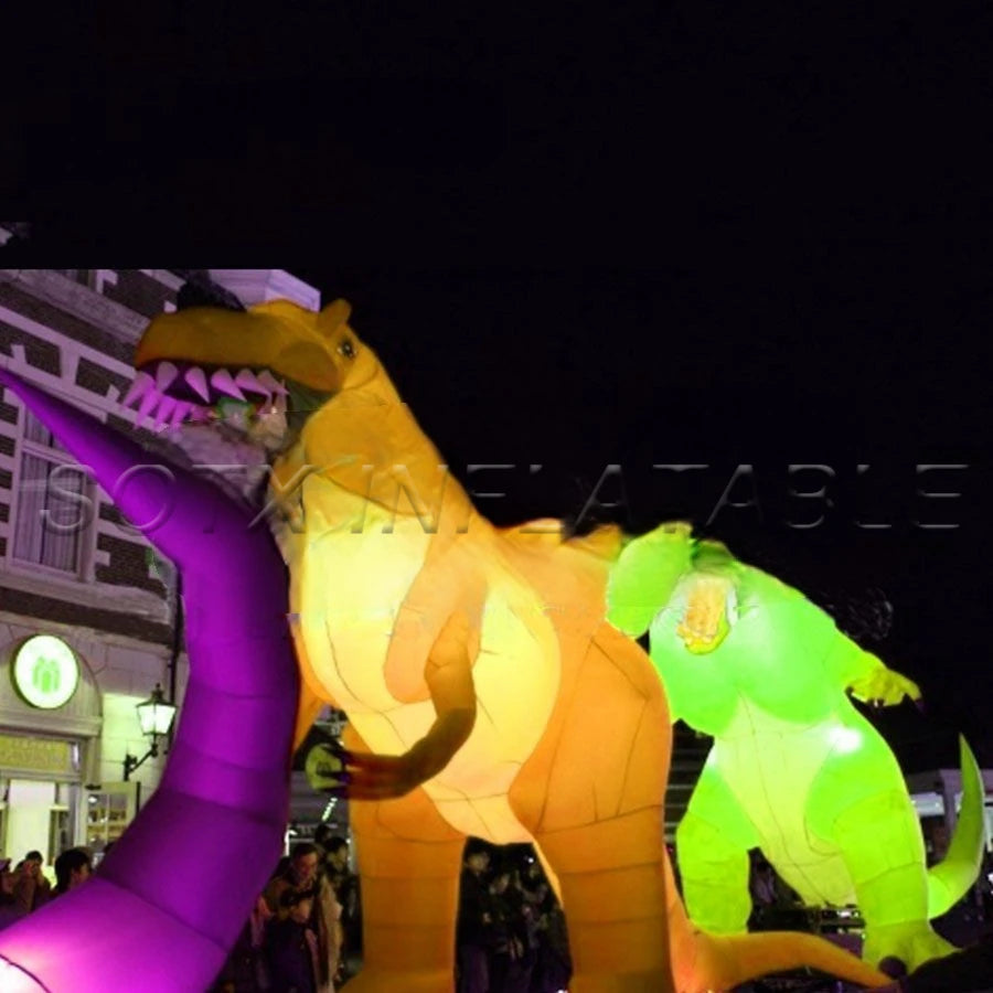 blower for event giant Advertising animal lighting Inflatable Tyrannosaurus rex dinosaur with air