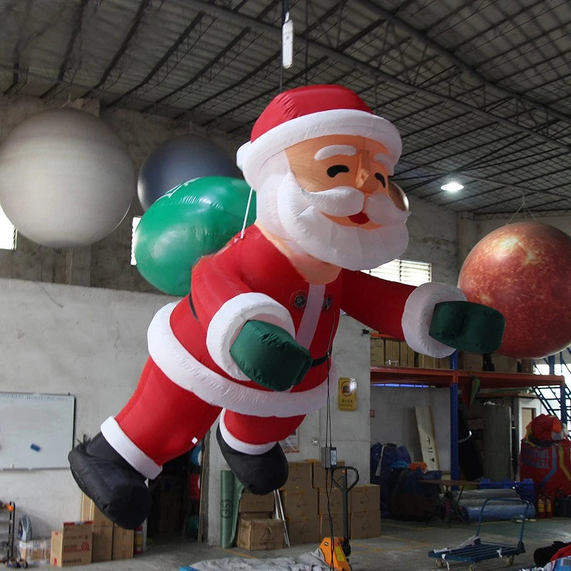 Santa Claus 3m Inflatable Climbing High Cartoon Advertising Father Christmas for Outdoor Building Decoration